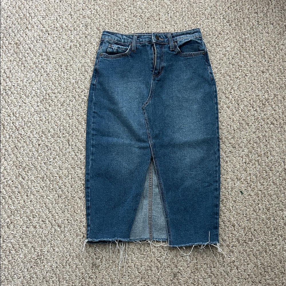 SO Blue Denim Midi Skirt
